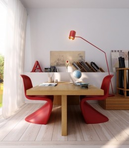 nowoczesny stolik biurowy z drewna